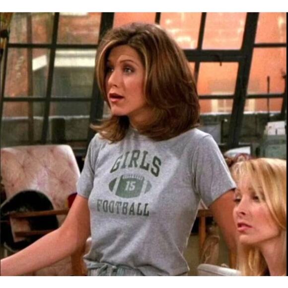 VNTG Old Navy "Playmaker" Green Distressed Baby Tee sz M y2k Rachel Green 90s - Picture 6 of 8